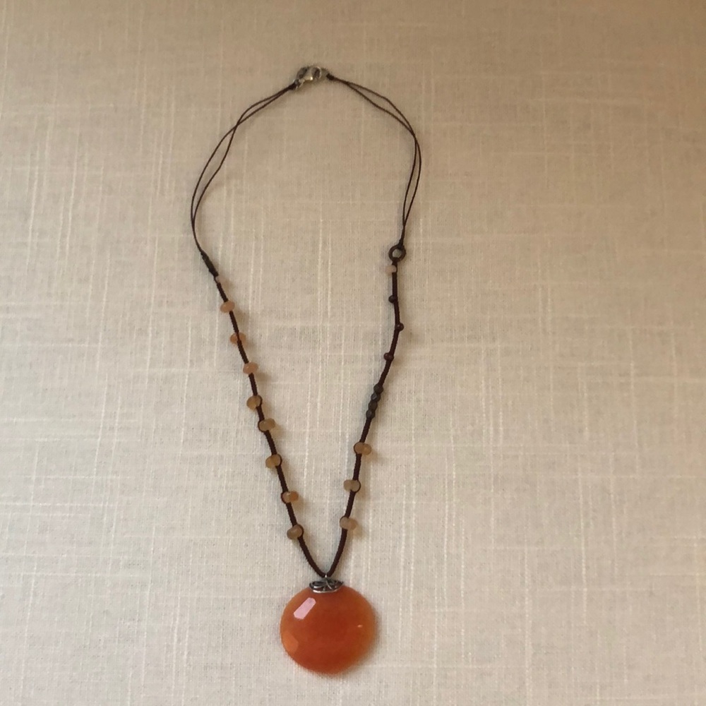 Silpada necklace with large orange stone